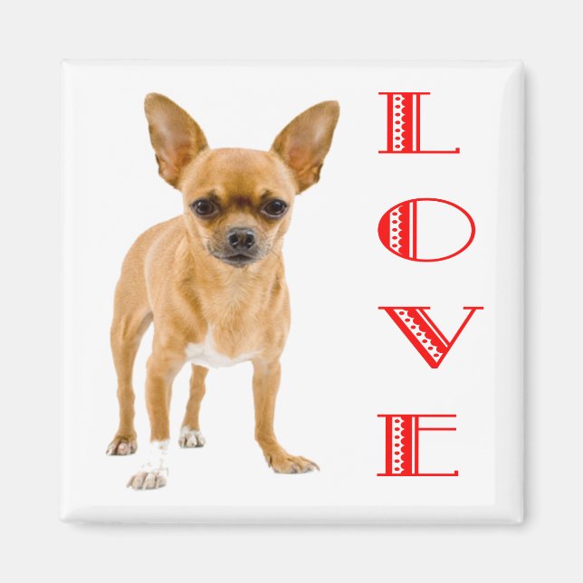 Imán de nevera de perro cachorro Chihuahua (Frente)