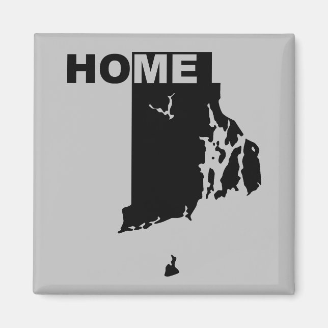 Imán de nevera de Rhode Island, hogar lejos del es (Frente)