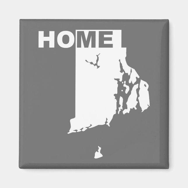 Imán de nevera de Rhode Island, hogar lejos del es (Frente)