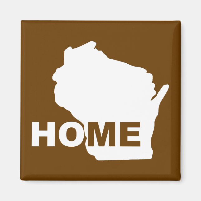Imán de nevera de Wisconsin, hogar lejos del estad (Frente)