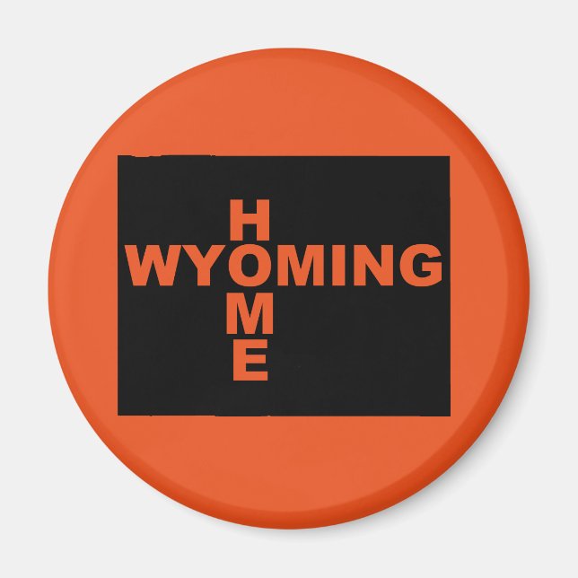 Imán de nevera de Wyoming, hogar lejos del estado (Frente)