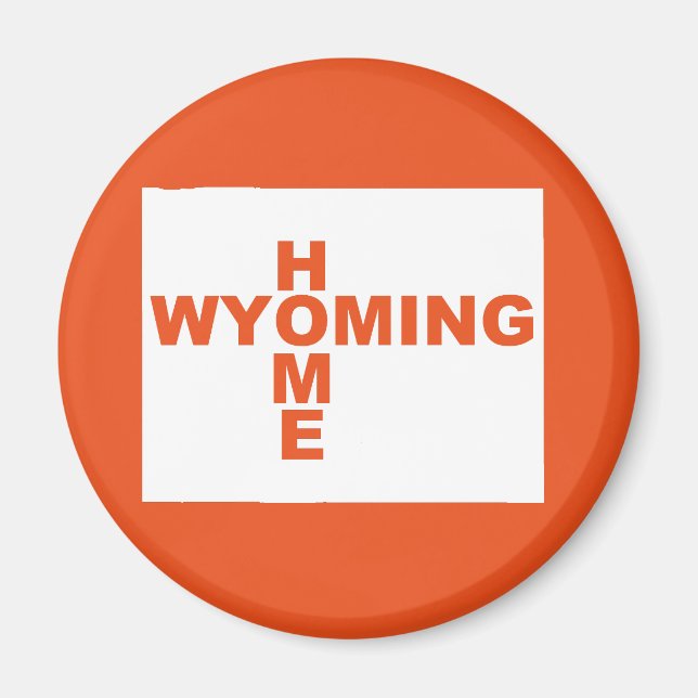 Imán de nevera de Wyoming, hogar lejos del estado (Frente)