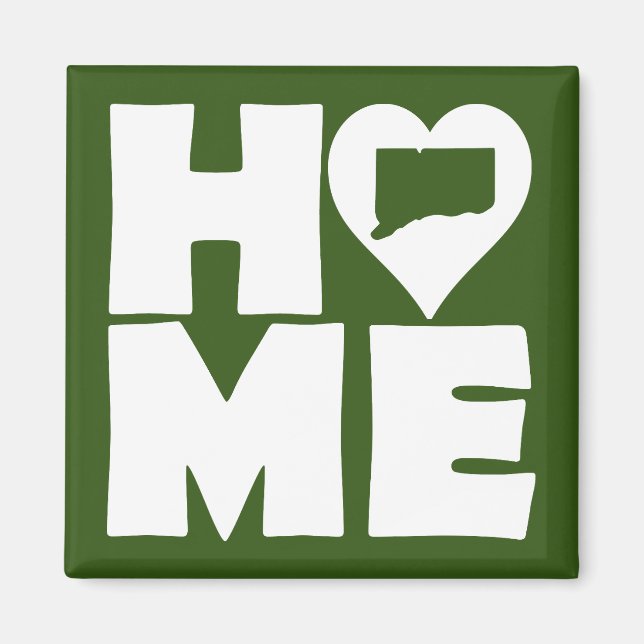Imán de nevera del estado Connecticut Home Heart (Frente)