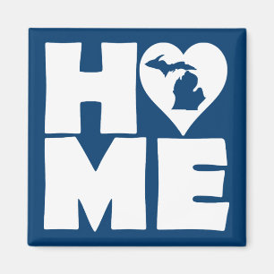 Imán de nevera del estado de Michigan Home Heart