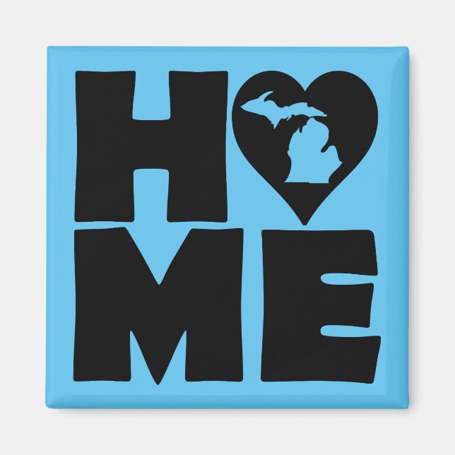 Imán de nevera del estado de Michigan Home Heart (Frente)