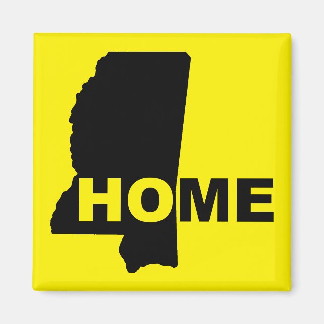 Imán de nevera del estado de Mississippi, hogar le (Frente)
