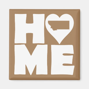 Imán de nevera del estado de Montana Home Heart