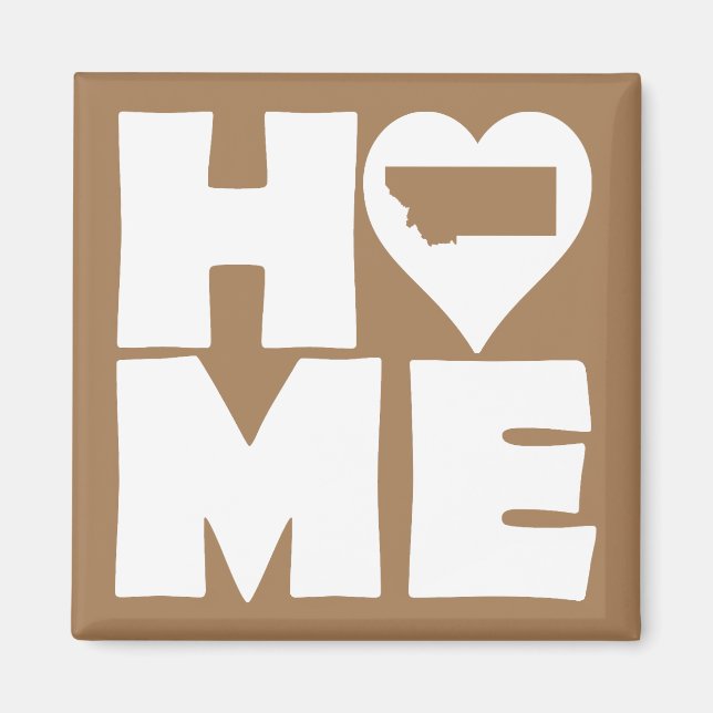 Imán de nevera del estado de Montana Home Heart (Frente)