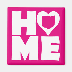Imán de nevera del estado de Ohio Home Heart