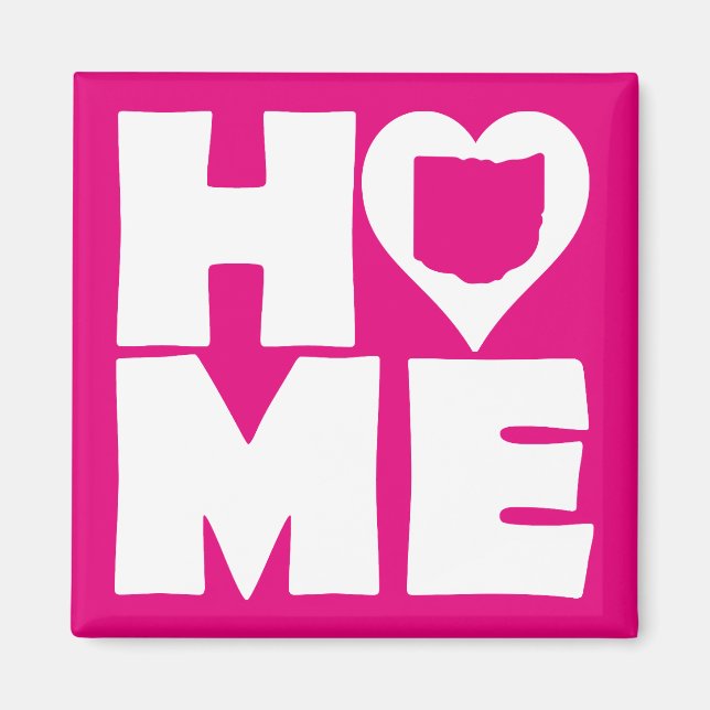 Imán de nevera del estado de Ohio Home Heart (Frente)