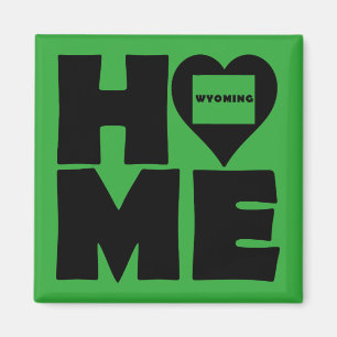 Imán de nevera del estado de Wyoming Home Heart