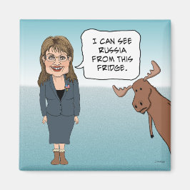 Imán de nevera divertida: Sarah Palin ve a Rusia