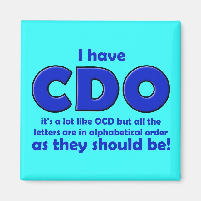 Imán de nevera divertido CDO TOC (Frente)