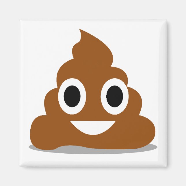 Imán de nevera divertido emoticono emoji de caca (Frente)