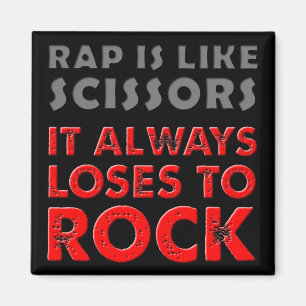 Imán De Nevera Divertido Rap Versus Rock Paper Sci