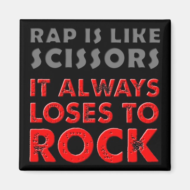 Imán De Nevera Divertido Rap Versus Rock Paper Sci (Frente)
