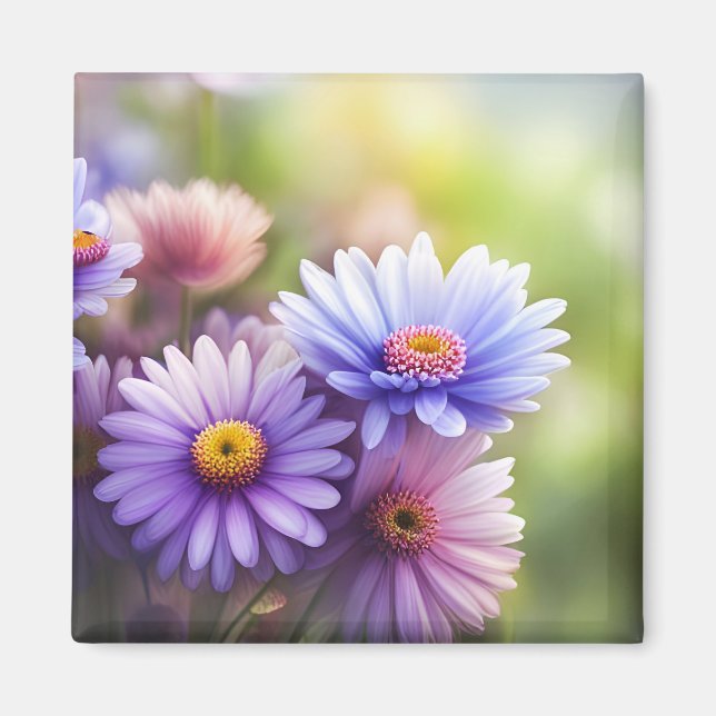 Imán de Nevera Floral con magníficas mareas (Frente)