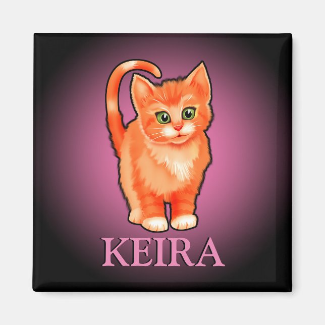 imán de nevera kitten nombre de chica (Frente)