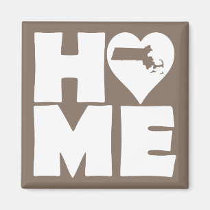 Imán de nevera Massachusetts Home Heart State