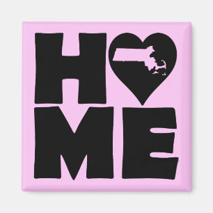 Imán de nevera Massachusetts Home Heart State