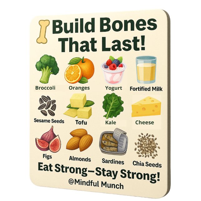 Imán de nevera para huesos fuertes (Support strong bones with this nutrition magnet—ideal for growing kids and aging adults.)