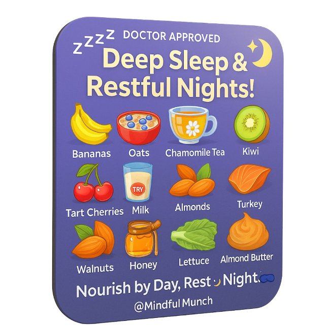 💤 Imán de nevera para un mejor sueño (Wind down naturally—this magnet shows you the best foods for deep sleep and relaxation)