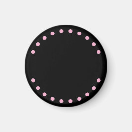 Imán de nevera perlas (negro y rosa)