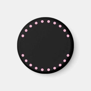 Imán de nevera perlas (negro y rosa)