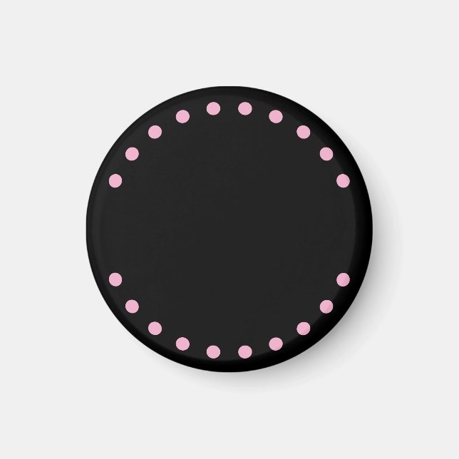 Imán de nevera perlas (negro y rosa) (Frente)