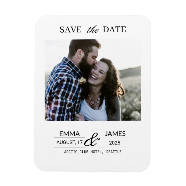 Imán de nevera personalizado para boda con foto (Vertical)