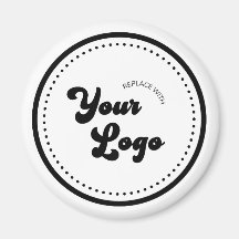 Imán De Nevera Redonda Con Logotipo De Negocio Per