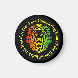 Imán de nevera redondo de león Rasta