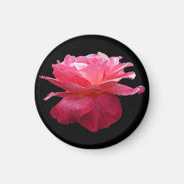 Imán de nevera redondo de rosa rosa regalo para ja