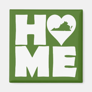 Imán de nevera Virginia Home Heart State
