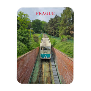 imán de neveras con vista al funicular de Praga