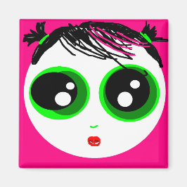 Imán de niña fantasmal (rosa caliente)