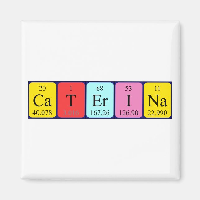 imán de nombre de tabla periódica Caterina (Frente)