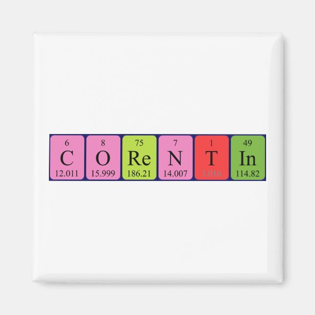 Imán de nombre de tabla periódica Corentin (Frente)