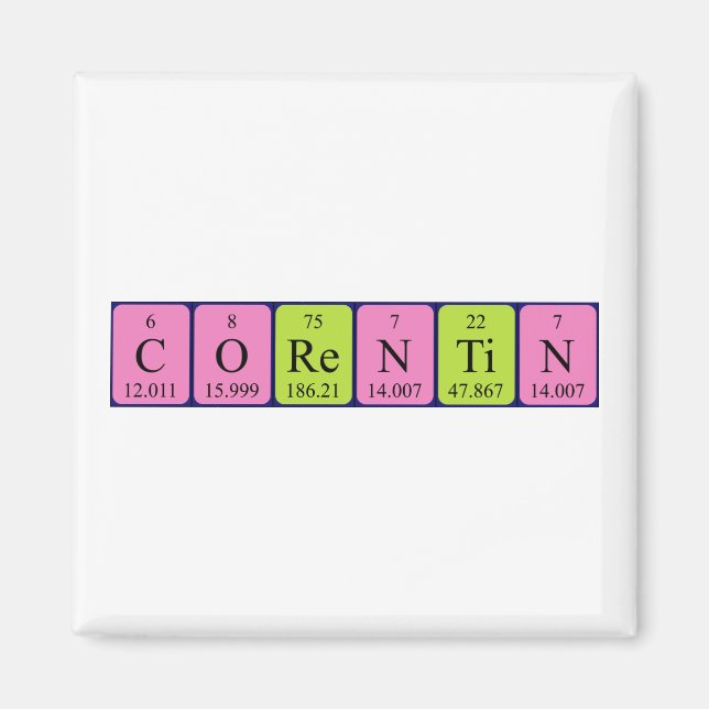 Imán de nombre de tabla periódica Corentin (Frente)