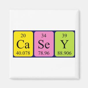Imán de nombre de tabla periódica de Casey