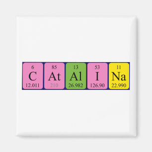 imán de nombre de tabla periódica de Catalina