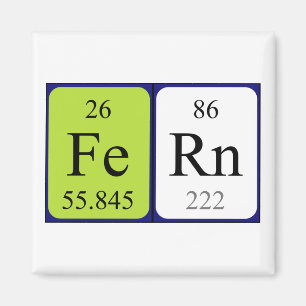 Imán de nombre de tabla periódica de fern
