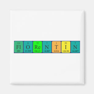 imán de nombre de tabla periódica de Florentin