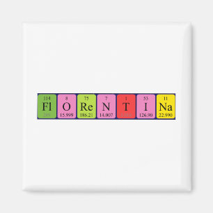 imán de nombre de tabla periódica de Florentina