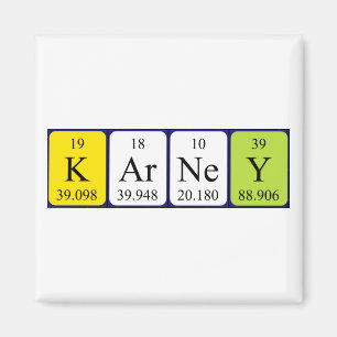 imán de nombre de tabla periódica de Karney