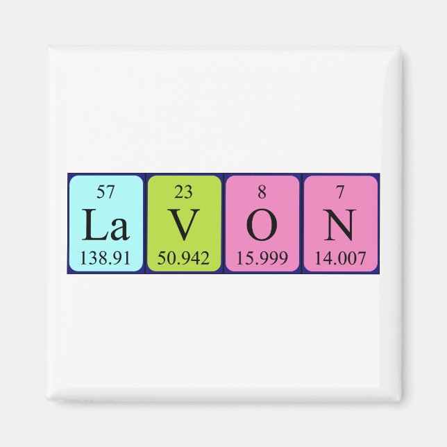 imán de nombre de tabla periódica de Lavon (Frente)