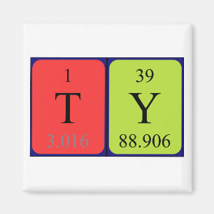 Imán de nombre de tabla periódica de mosaico