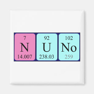 imán de nombre de tabla periódica de Nuno