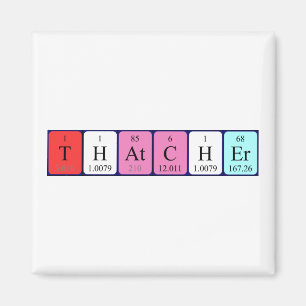 imán de nombre de tabla periódica de Thatcher