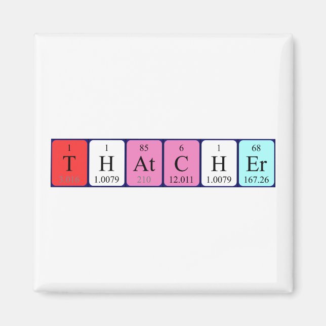 imán de nombre de tabla periódica de Thatcher (Frente)